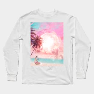 Pink Moon Rising Long Sleeve T-Shirt